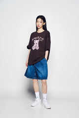 25SS WIDE BASIC DENIM SHORT PANTS BLUE