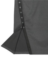 Button Slit Midi Skirt / Charcoal