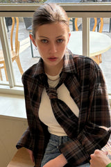 SOFT FLANNEL TIE SHIRT_BEIGE