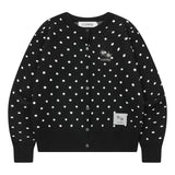 グレインRネックドットニットカーディガン (2COLOR)