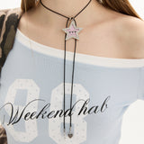 Pop star cubic star choker string necklace