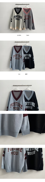 [Unisex!]Early color V-neck knitwear