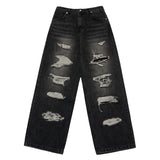 24FW DAMAGE STITCH WASHING DENIM PANTS BLACK