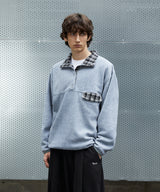 CHECK FLEECE ANORAK_GREY