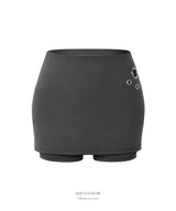 Metal eyelet mini skirt pants (2color)