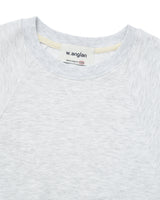 [AG.W] Round Raglan Sweat Half Tee - White Melange