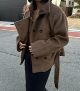 [안감누빔] Caramel double short coat