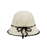 Heart Chain Crochet Ribbon Bucket Hat / Black