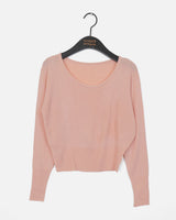 Honty Pastel U-Neck Round Cropped Knitwear