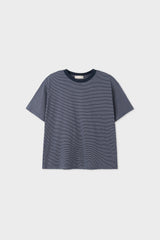 Stripe colourway cropped short-sleeved t-shirt