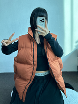 ビッグワイドオーバーパディングベスト🧡💛🖤 - 3カラー