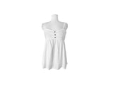 Kwi Shirring Button Flare Sleeveless Crop Cardigan