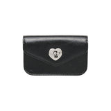 Heart Lock Compact Card Wallet Black