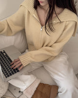 Wool Kara Knit Zip-up