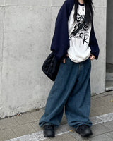 Aoi Semi Balloon Denim Wide Pants