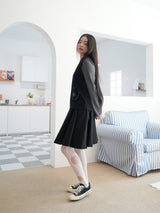 COTTON FLARE SKIRT (BLACK)