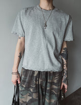 エビーダメージクロップショートスリーブTシャツ