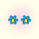 [MADE]Blue Bell Flower Beads Earing