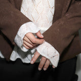 Daen alpaca wool punching frill strap knitwear
