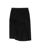 DOZI - Pinched Stripe Skirt _ BLACK