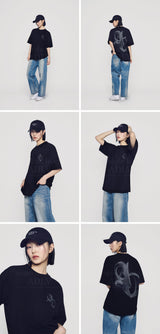 [24SS] ハーフトーンシンボルプリンティングショートスリーブTシャツ（ブラック）