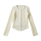 Fur Detail Bold Ribbed Long Sleeve Cardigan