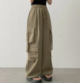 Send-banding two-pocket cargo wide pants