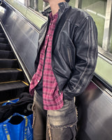 track leather jacket