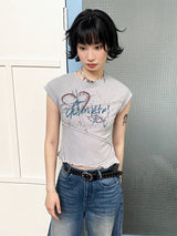 イレギュラリーパッチードショートスリーブTシャツ