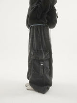 ドロップバックルカーゴデニムパンツ -2C