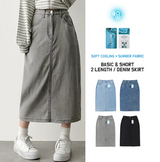  Sundy Charlang Cool Denim Long Skirt [Short & Basic Selection] Lyocell Fabric