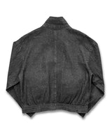 Cropped Flower Logo Black Denim Blouson