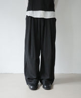[DOJINOI] LINEN WIDE PANTS BLACK