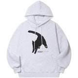 'Paw Wow Cat' Hoodie White Melange