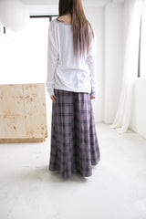 checke long flare skirt(3colors)