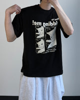 キディングキャットプリントショートスリーブTシャツ