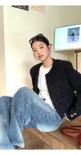 Unique Burton Round Quilting Tweed Jacket
