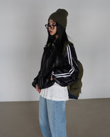 [UNISEX] Track Glossy Windbreaker Jersey Jacket