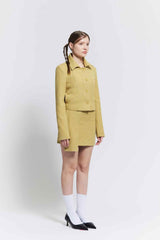 Stitch cropped jacket (Yellow)