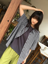 26SS★ [BAONHAUS] キネンズオーバーチェック半袖シャツ
