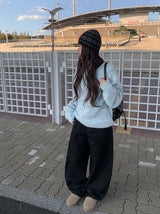 オーブンレタリングパッチデニムワイドパンツ