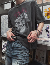べロッドクロッププリントショートスリーブTシャツ