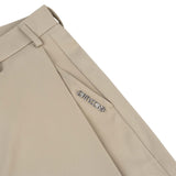 Metal Label Wide Trouser Pants - Cream