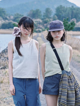 ORIENTAL SLEEVELESS BLOUSE (IVORY)