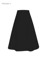 May pintuck flare long skirt