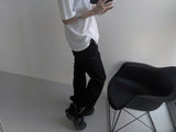 [unisex] back zipper cutting baggy pants 