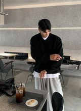アーバンラムズ ウール オーバーフィット Vネックニット