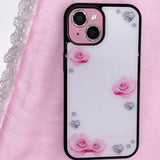 Hime rose phone case (black glass) - standard(non-magsafe)