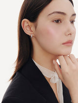 26SS★ Essence (W) Round Bezel Tennis One-Touch Earrings S
