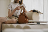 HANDLE BAG LIZZARD BROWN